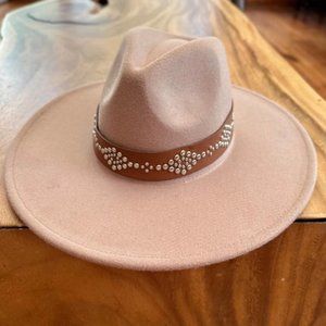 Western Studded Leather Belt Fedora Hat